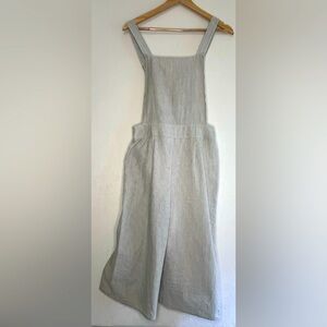 Light Gray Wide-Leg Linen Blend Jumpsuit